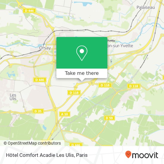 Mapa Hôtel Comfort Acadie Les Ulis