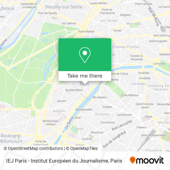 Mapa IEJ Paris - Institut Européen du Journalisme