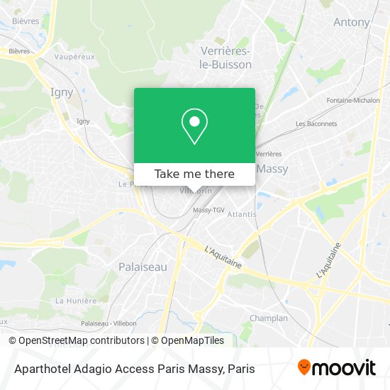 Aparthotel Adagio Access Paris Massy map