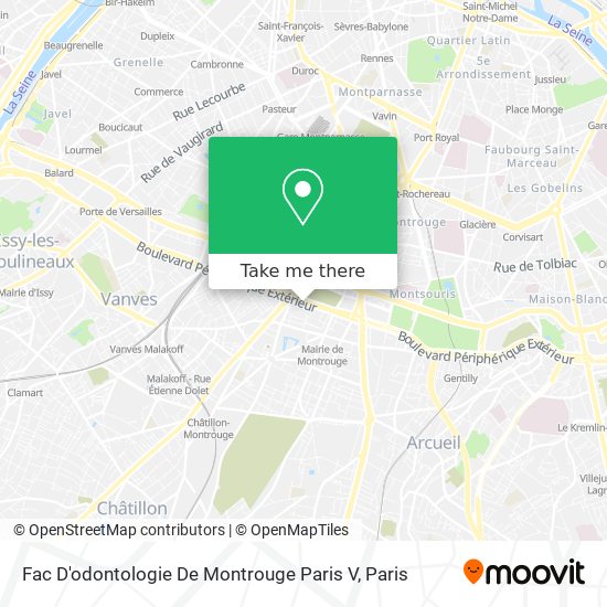 Mapa Fac D'odontologie De Montrouge Paris V