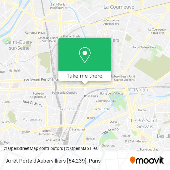 Mapa Arrêt Porte d'Aubervilliers [54,239]