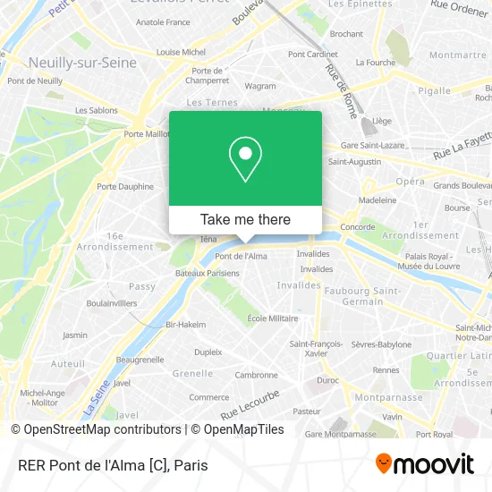 RER Pont de l'Alma [C] map