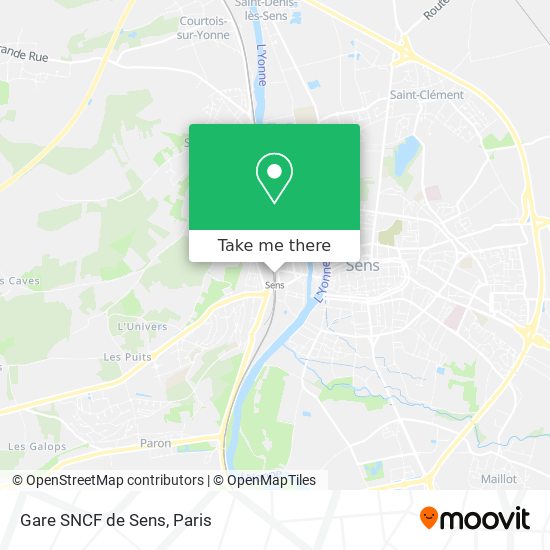 Mapa Gare SNCF de Sens