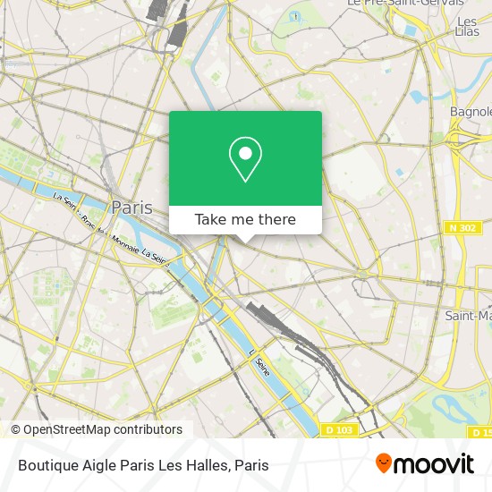 Boutique Aigle Paris Les Halles map