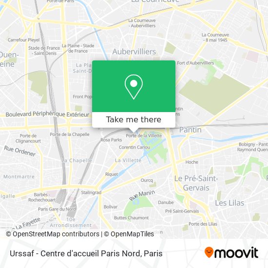 Urssaf - Centre d'accueil Paris Nord map