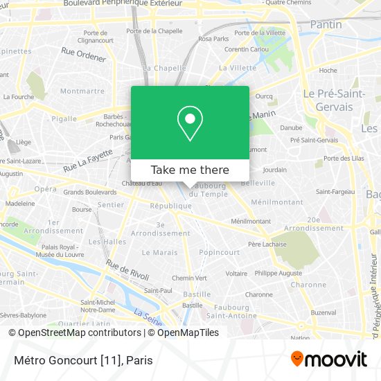 Métro Goncourt [11] map