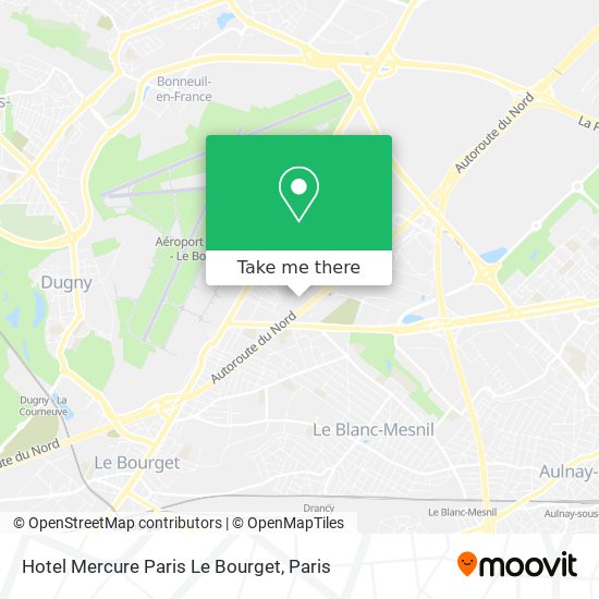 Hotel Mercure Paris Le Bourget map