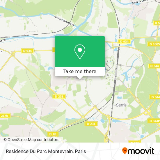 Mapa Residence Du Parc Montevrain