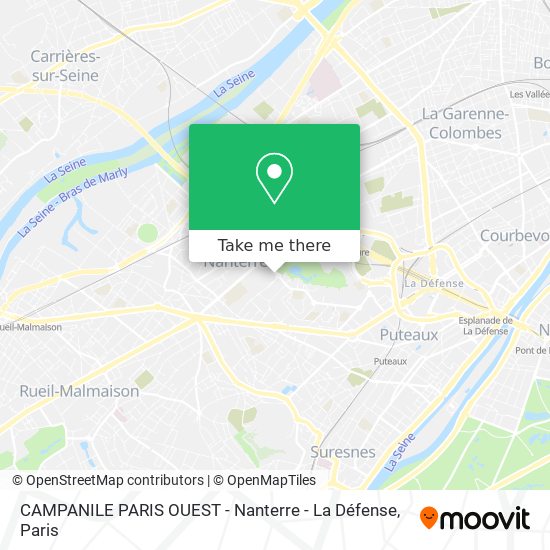 Mapa CAMPANILE PARIS OUEST - Nanterre - La Défense