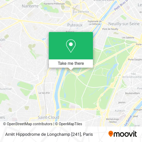 Arrêt Hippodrome de Longchamp [241] map