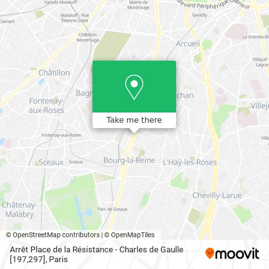 Arrêt Place de la Résistance - Charles de Gaulle [197,297] map