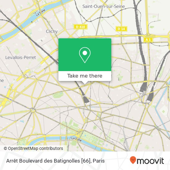 Mapa Arrêt Boulevard des Batignolles [66]