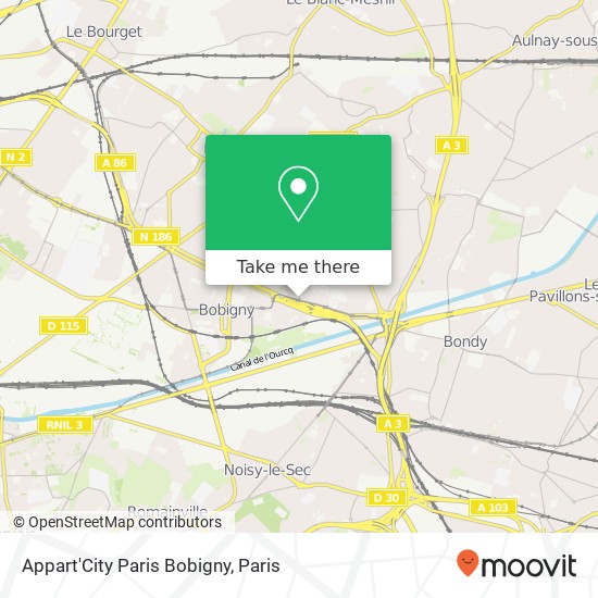 Appart'City Paris Bobigny map