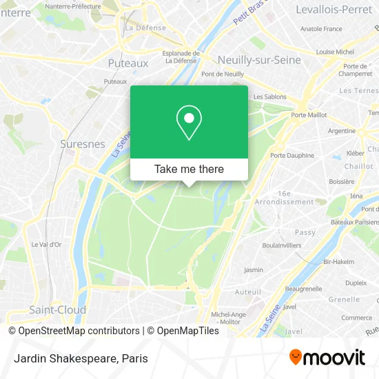 Jardin Shakespeare map