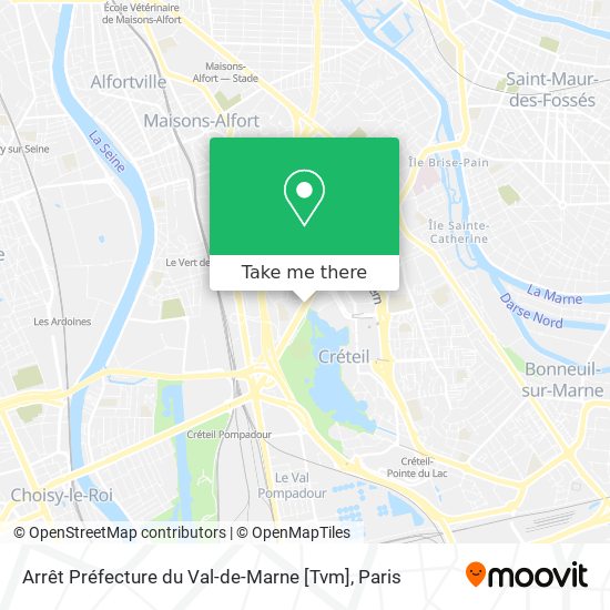 Mapa Arrêt Préfecture du Val-de-Marne [Tvm]