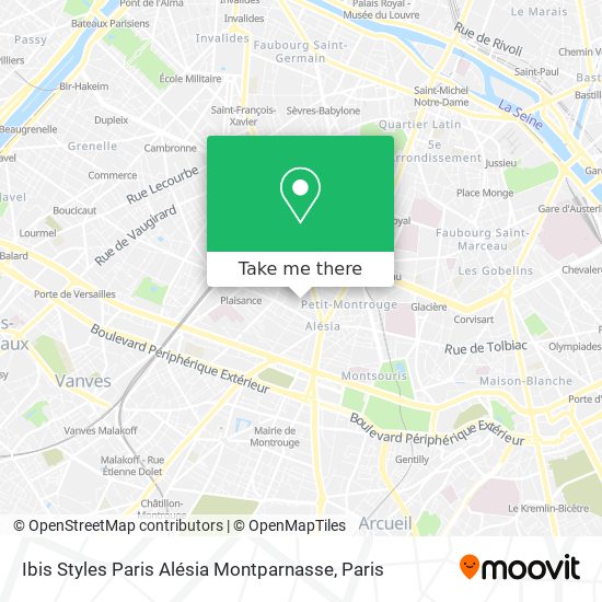 Ibis Styles Paris Alésia Montparnasse map