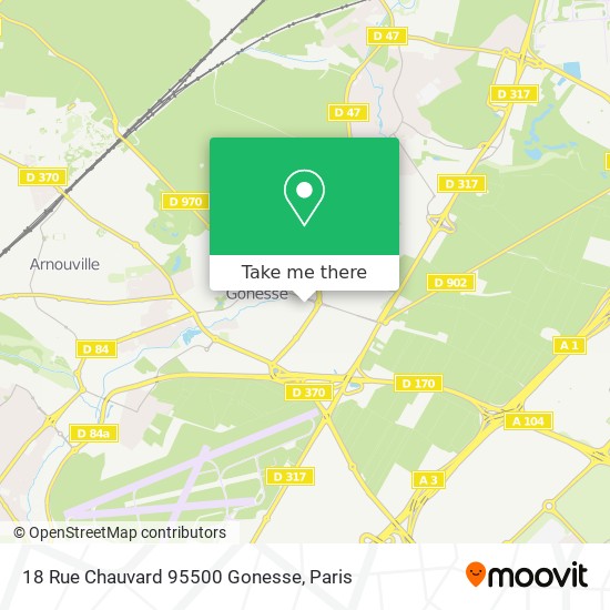 Mapa 18 Rue Chauvard 95500 Gonesse