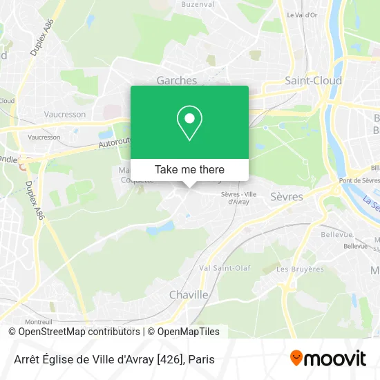 Arrêt Église de Ville d'Avray [426] map