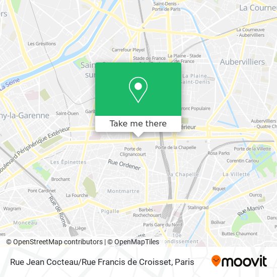 Mapa Rue Jean Cocteau / Rue Francis de Croisset