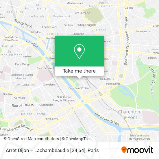 Mapa Arrêt Dijon – Lachambeaudie [24,64]