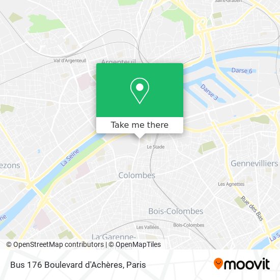 Mapa Bus 176 Boulevard d'Achères