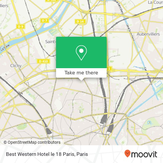 Best Western Hotel le 18 Paris map