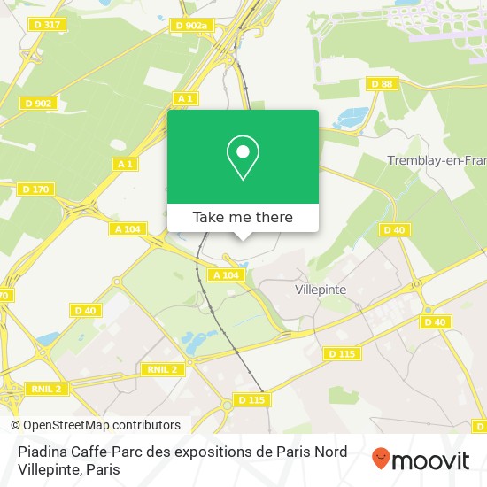 Mapa Piadina Caffe-Parc des expositions de Paris Nord Villepinte