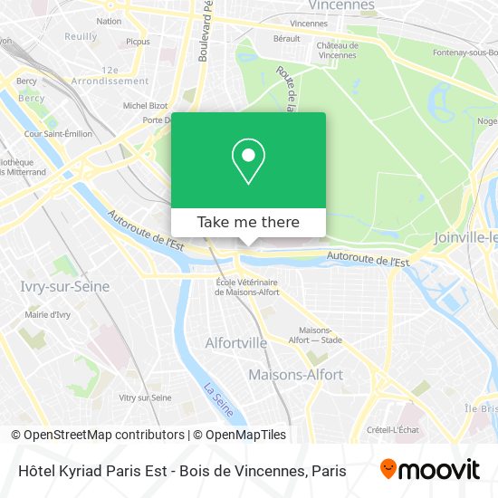 Hôtel Kyriad Paris Est - Bois de Vincennes map