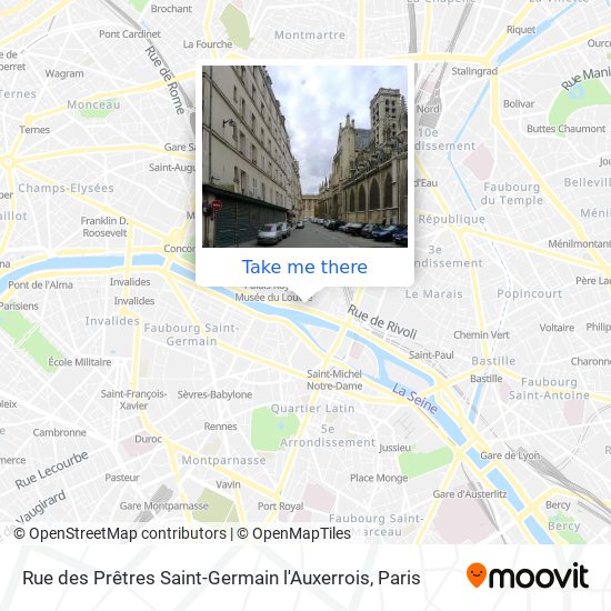 Mapa Rue des Prêtres Saint-Germain l'Auxerrois