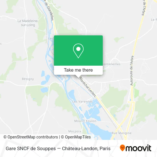 Gare SNCF de Souppes — Château-Landon map