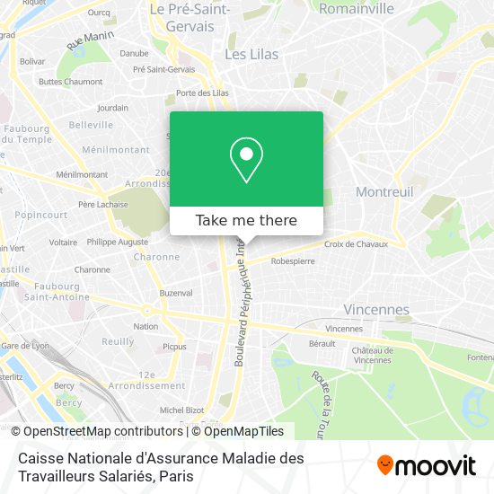 Caisse Nationale d'Assurance Maladie des Travailleurs Salariés map