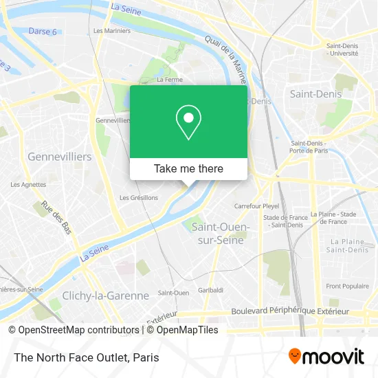 The North Face Outlet map