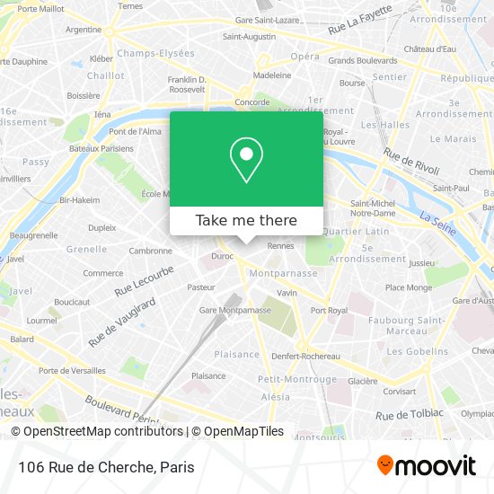 Mapa 106 Rue de Cherche
