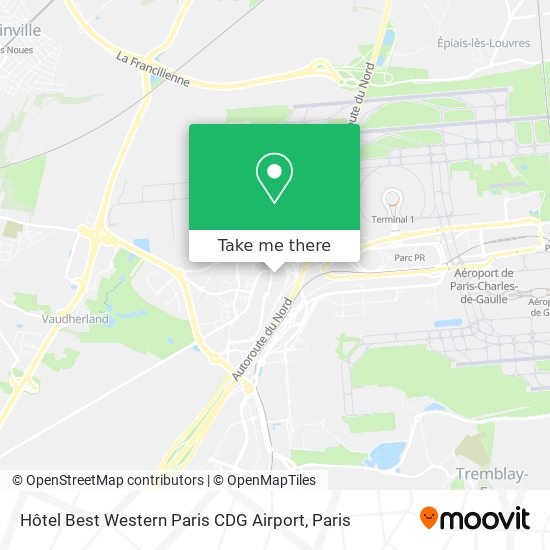 Mapa Hôtel Best Western Paris CDG Airport