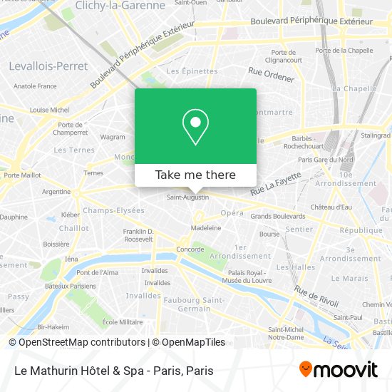 Mapa Le Mathurin Hôtel & Spa - Paris