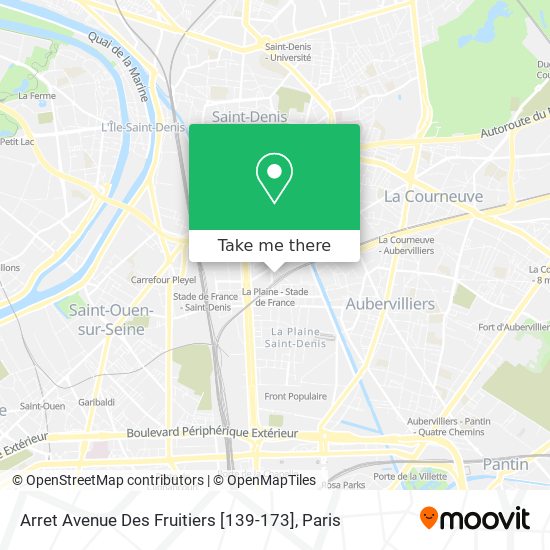 Mapa Arret Avenue Des Fruitiers [139-173]