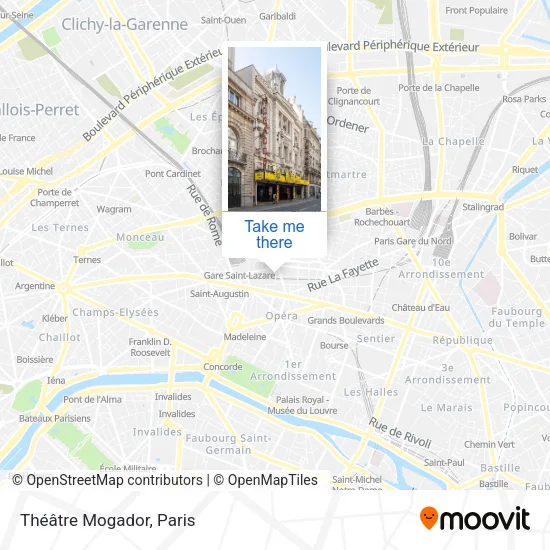 Mapa Théâtre Mogador