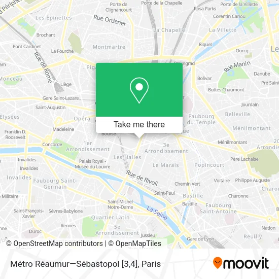 Métro Réaumur—Sébastopol [3,4] map