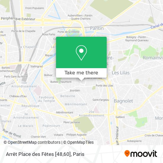 Mapa Arrêt Place des Fêtes [48,60]