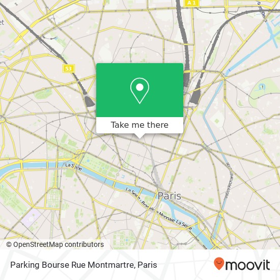 Parking Bourse Rue Montmartre map