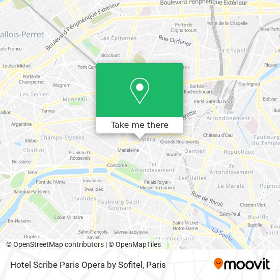 Mapa Hotel Scribe Paris Opera by Sofitel
