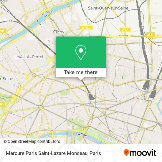 Mercure Paris Saint-Lazare Monceau map