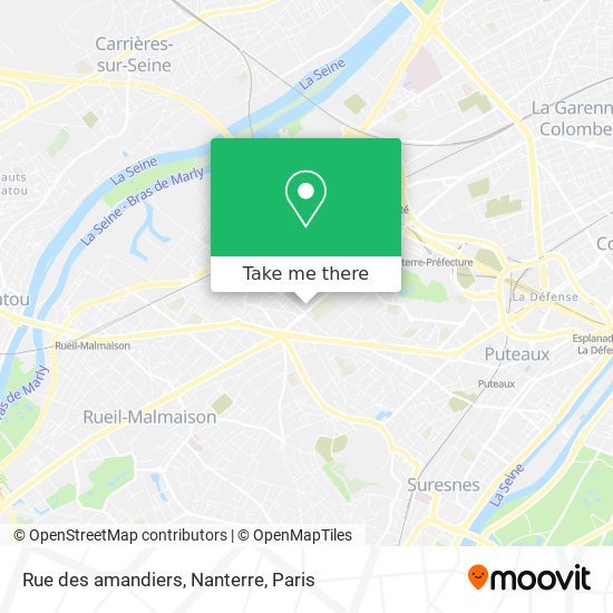 Mapa Rue des amandiers, Nanterre