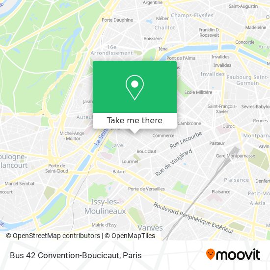 Mapa Bus 42 Convention-Boucicaut