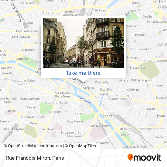 Mapa Rue Francois Miron