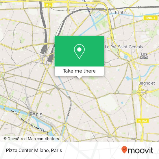 Mapa Pizza Center Milano