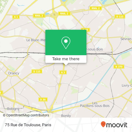 Mapa 75 Rue de Toulouse