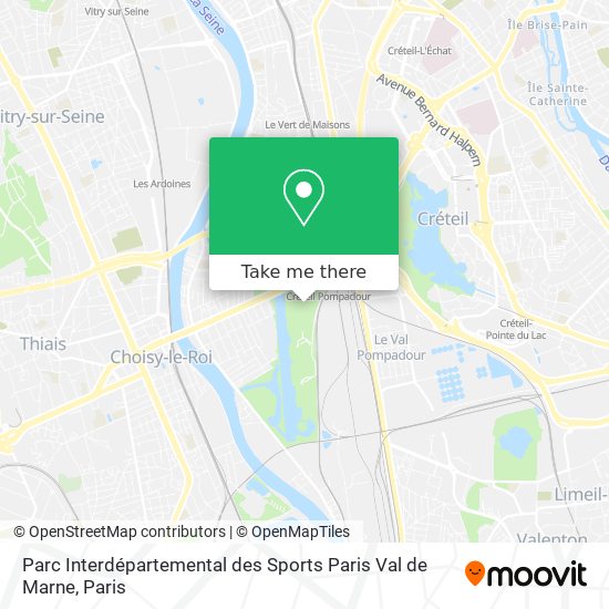 Parc Interdépartemental des Sports Paris Val de Marne map