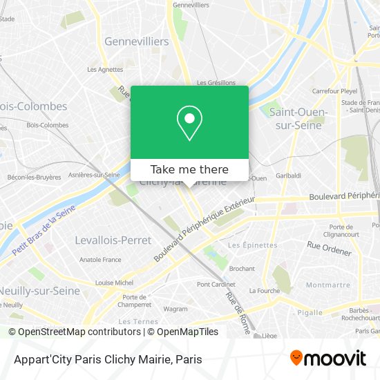 Appart'City Paris Clichy Mairie map
