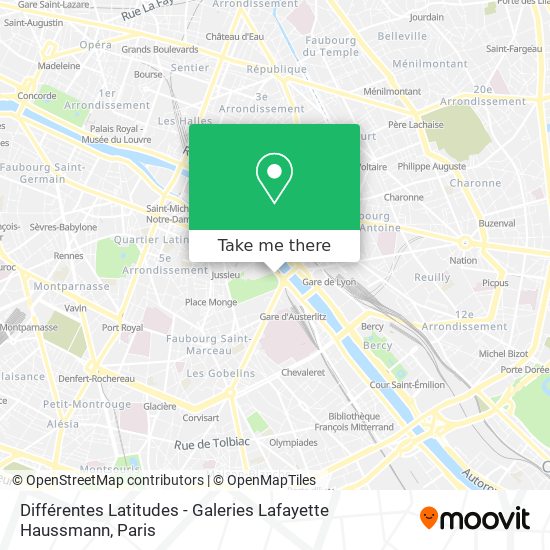 Différentes Latitudes - Galeries Lafayette Haussmann map